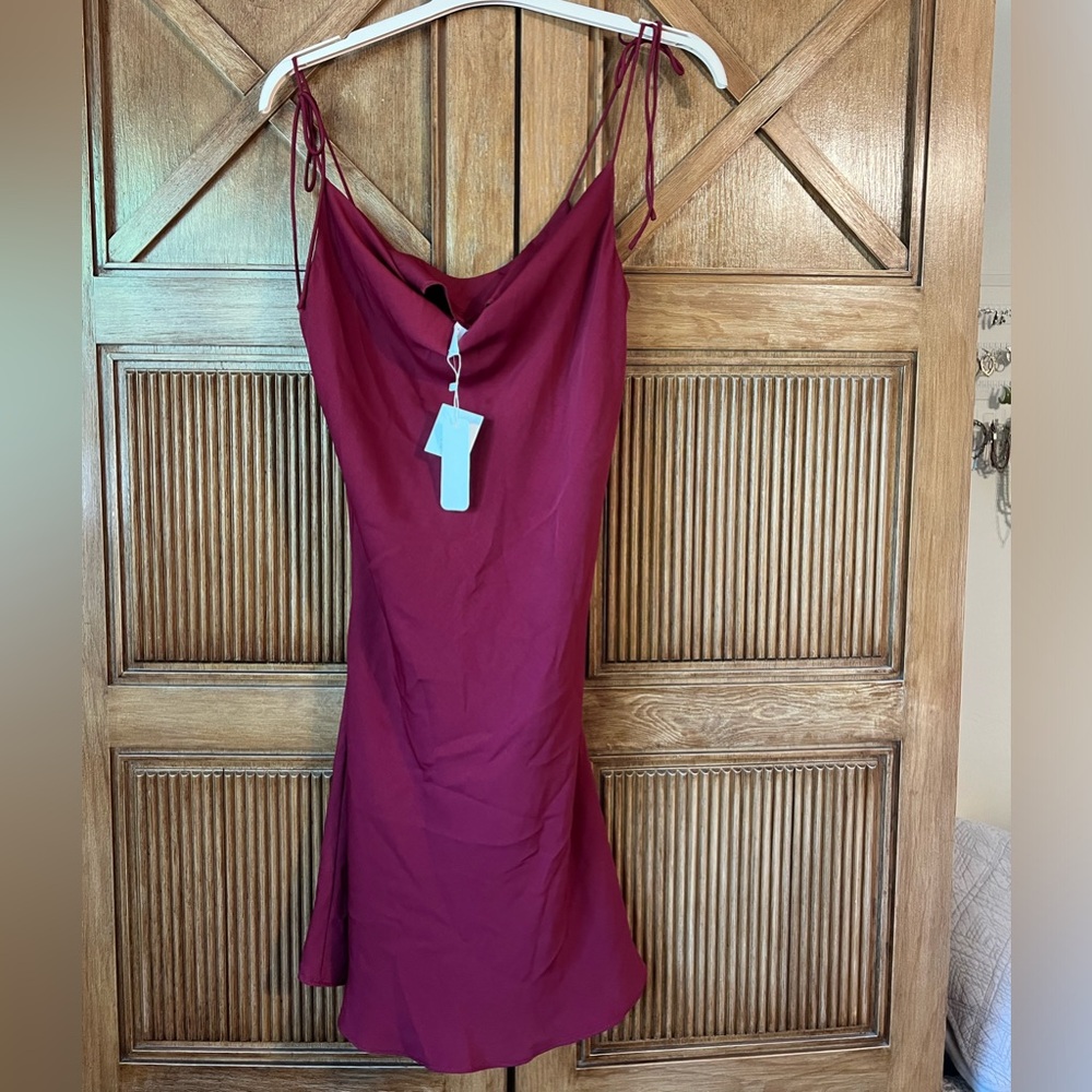 Red strappy dress